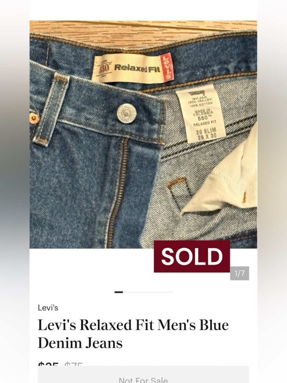 SOLD Levi's Relaxed Fit Men's Blue Denim Jeans